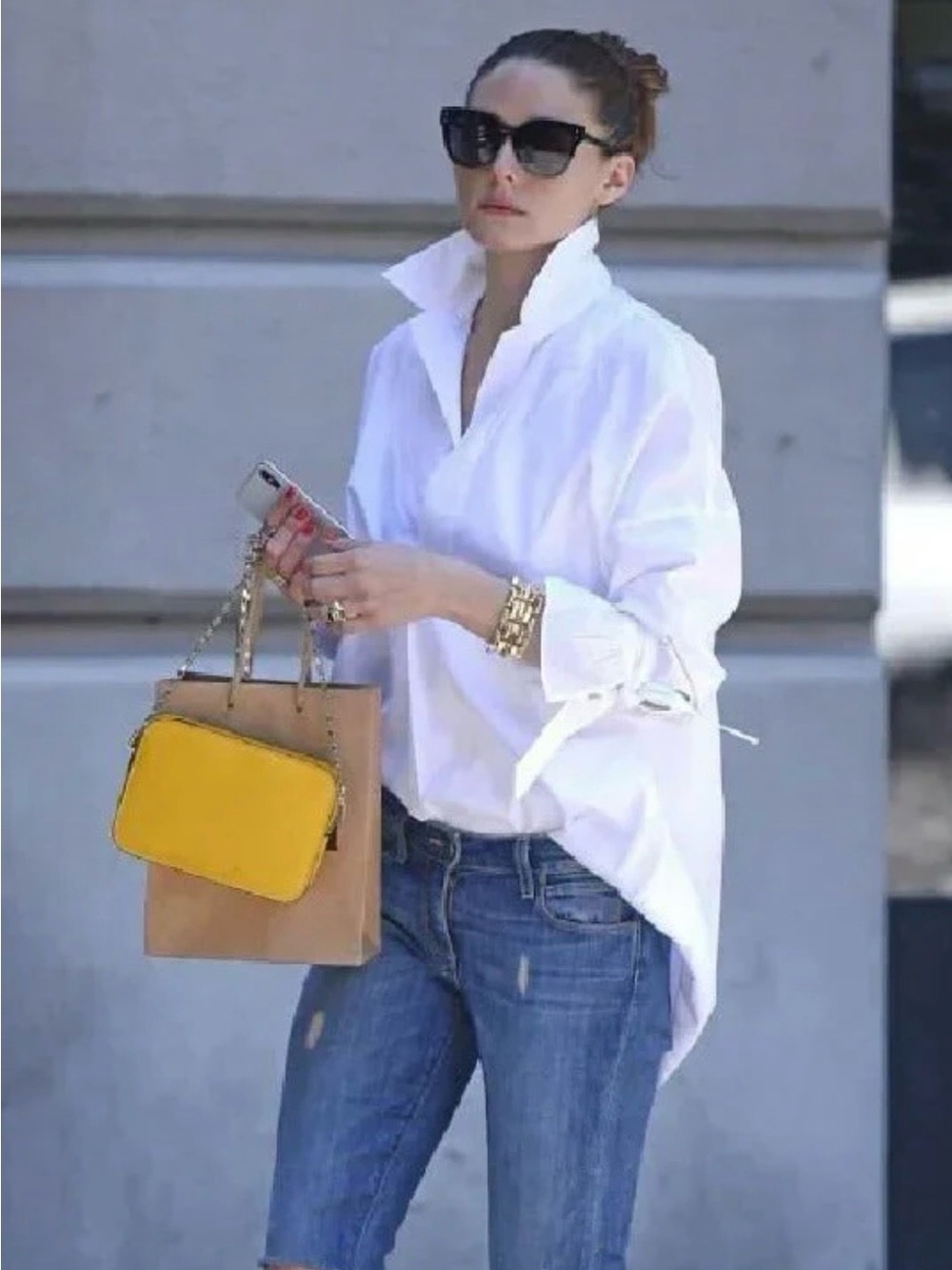 Boyfriend White Button-Down Shirt, unisex, ladies size L, size men’s 16